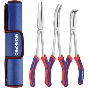 WORKPRO 3PC Long Reach Pliers Set, 11 Inch Extra Long Needle Nose Pliers Set