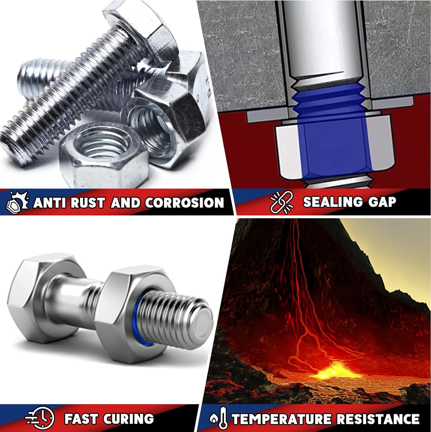 Thread Lock 50ml Blue and 50ml Red - Image 3