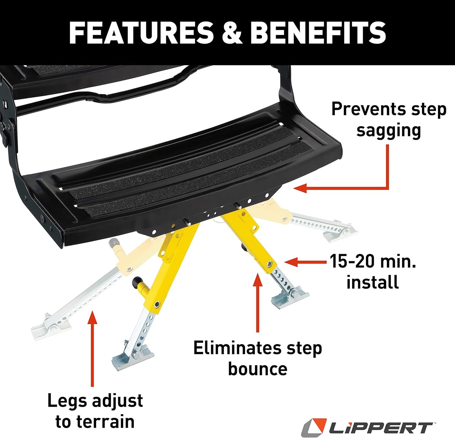 Lippert Solid Stance RV Step Stabilizer Kit for 5th Wheels - Image 3